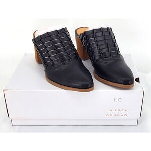 LC Lauren Conrad Riverbirch Black Slip‎ On Mules Womens Size 6 New